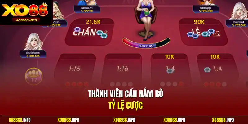 Thành viên cần nắm rõ các cửa đặt cượcần nắm rõ tỷ lệ cược